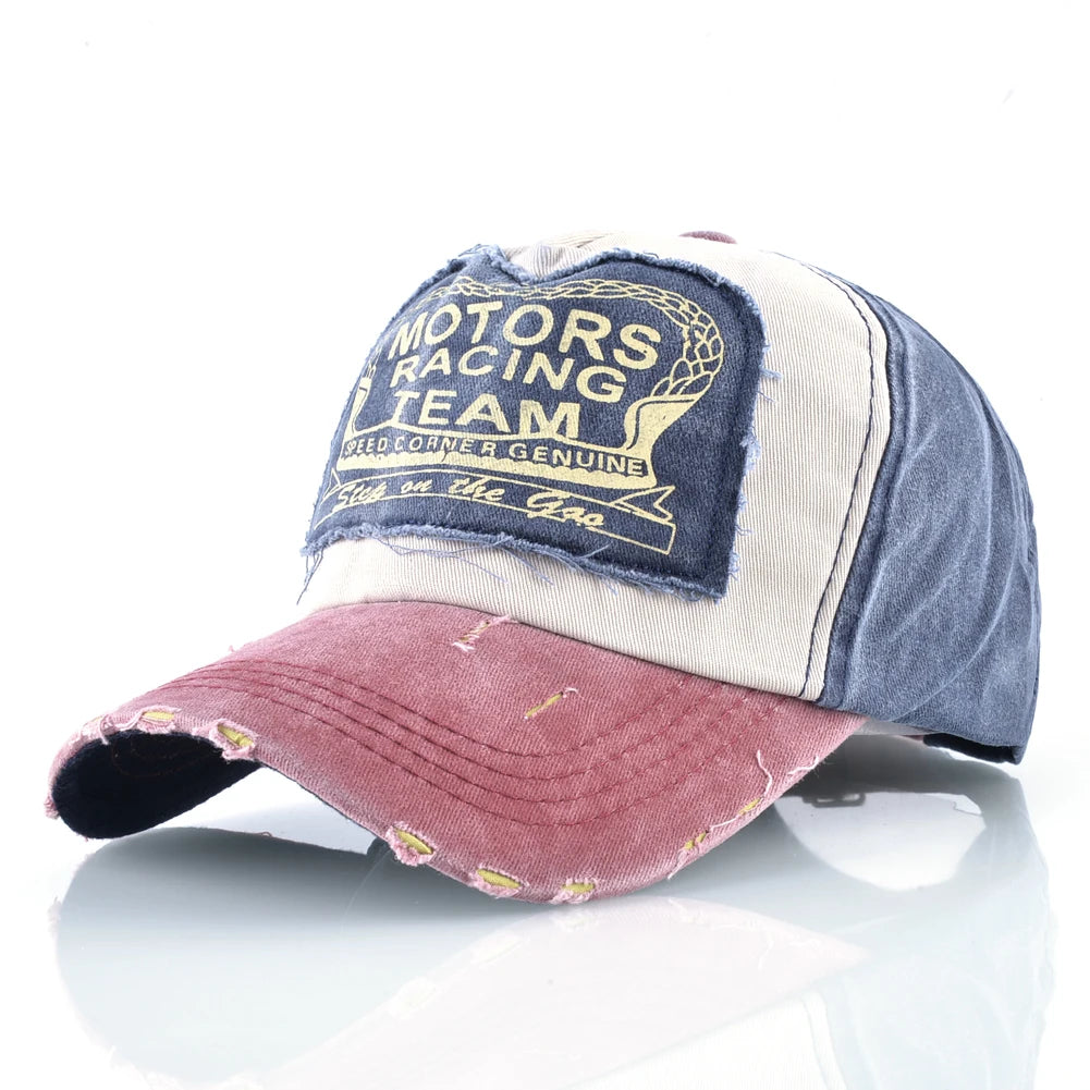 Vintage Washed Denim Baseball Cap For Men And Women