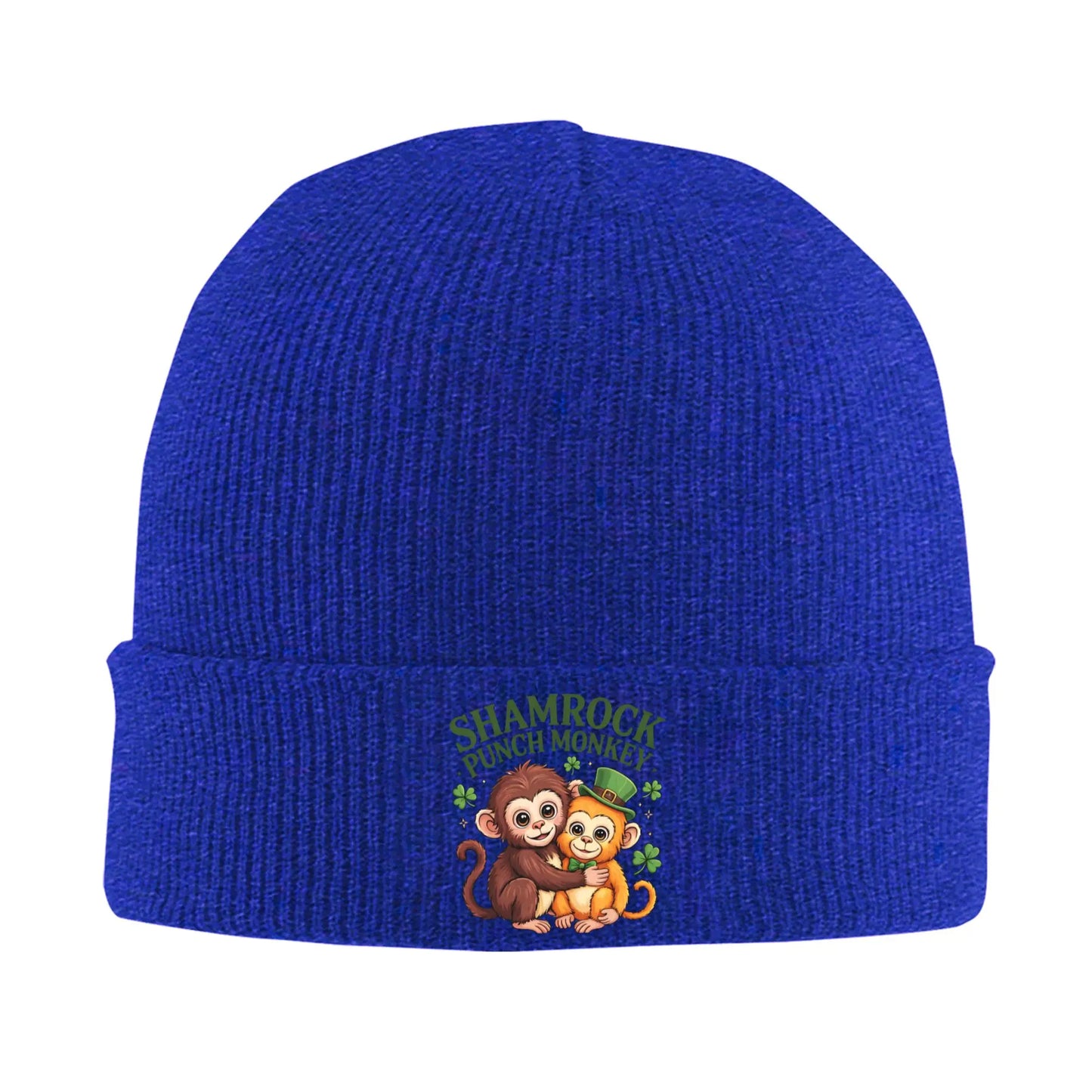 Monkey Punch Plush Hugging St. Patrick's Day Knit Hat Beanie Hats Outdoor