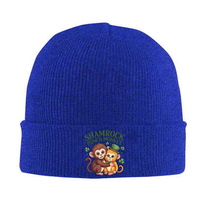 Monkey Punch Plush Hugging St. Patrick's Day Knit Hat Beanie Hats Outdoor