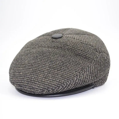Men Middle-Aged Solid Hat Autumn And Winter Hats Warm Ear Protectors Senior Hat
