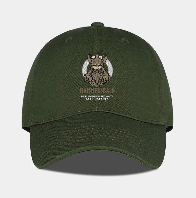 Hammers Bald Printed Baseball Cap Soft Comfortable Lightweight Breathable Adjustable Retro Viking Style
