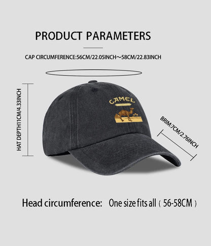 Camel Print Baseball Cap Classic Minimalist Retro Style Breathable Soft Fabric Perfect Daily Wear Adjustable