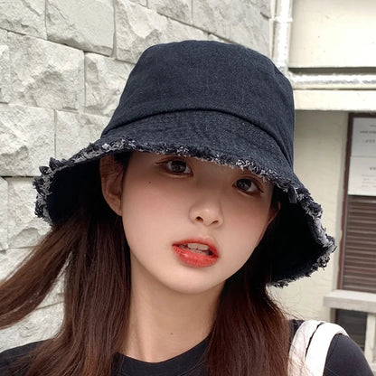 Summer Denim Bucket Hat for Women
