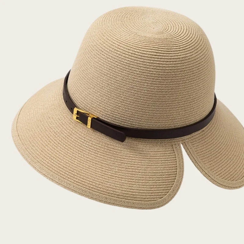 Woven Women's Summer Straw Hat With Wide Brim Sun Protection Sun Hat
