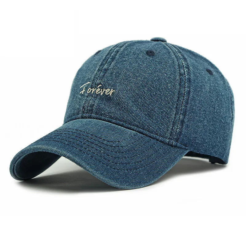 Snapback Cap Spring Summer Washable Denim