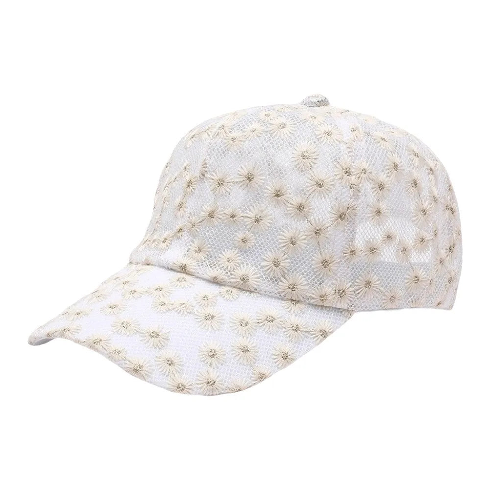 Casual Embroidered Flower Baseball Cap Adjustable