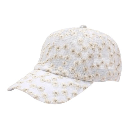Casual Embroidered Flower Baseball Cap Adjustable