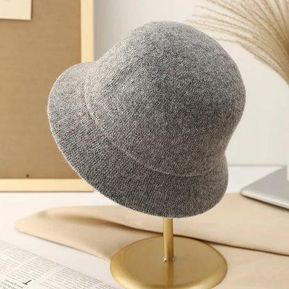 Wool Warm Winter Bucket Hats For Women
