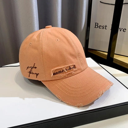 Celebrity Fashion Embroidery Hole Sunscreen Baseball Cap Women