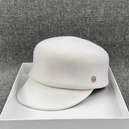Winter Wool Felt Japan M Letter Street Visors Cap