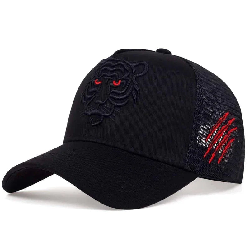 Unisex Tiger Head Embroidery Baseball Net Caps Outdoor Adjustable Casual Hats Sunscreen Hat Sports Cap