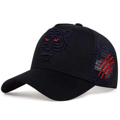 Unisex Tiger Head Embroidery Baseball Net Caps Outdoor Adjustable Casual Hats Sunscreen Hat Sports Cap