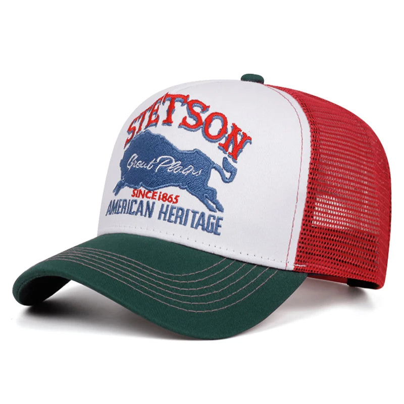 Creative Baseball Hat Station Blue Bull Embroidered Truck Hat Street Hip Hop