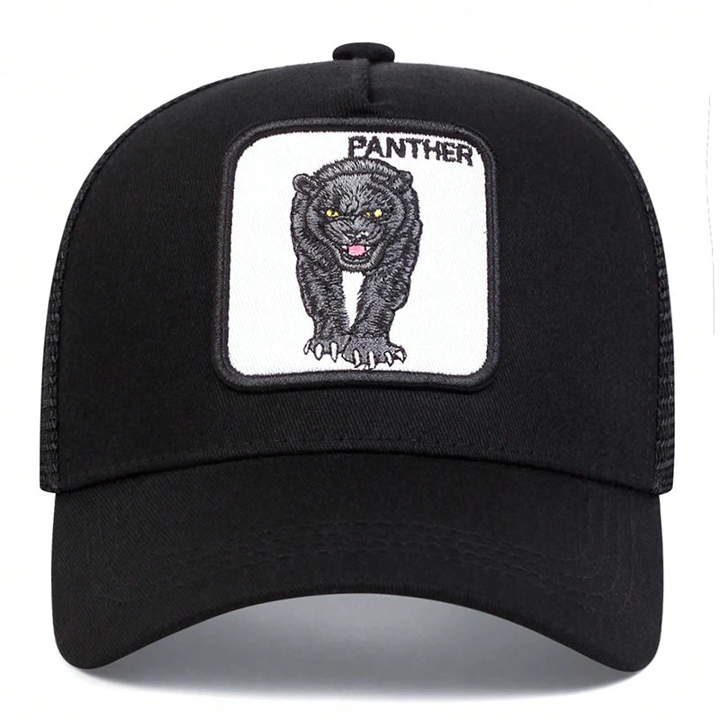 Unisex Leopard Embroidery Baseball Net Caps Spring and Summer