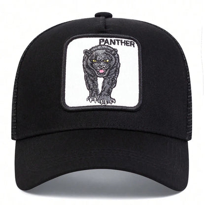 Unisex Leopard Embroidery Baseball Net Caps Spring and Summer