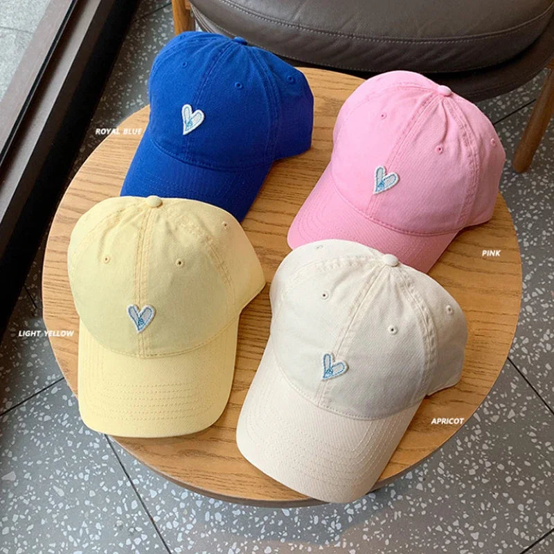RICYGVM Love Baseball Hat For Men Women Solid Color Duckbill Cap Heart Peaked Cap Cotton Hats Sunshade