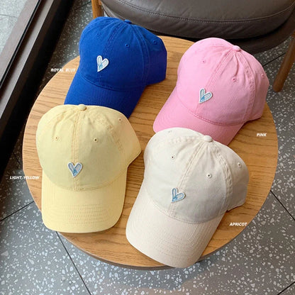 RICYGVM Love Baseball Hat For Men Women Solid Color Duckbill Cap Heart Peaked Cap Cotton Hats Sunshade