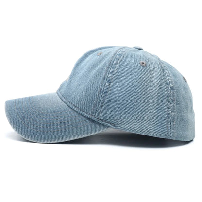 Unisex Vintage Embroidery Washed Denim Baseball Cap Adjustable Snapback Hat