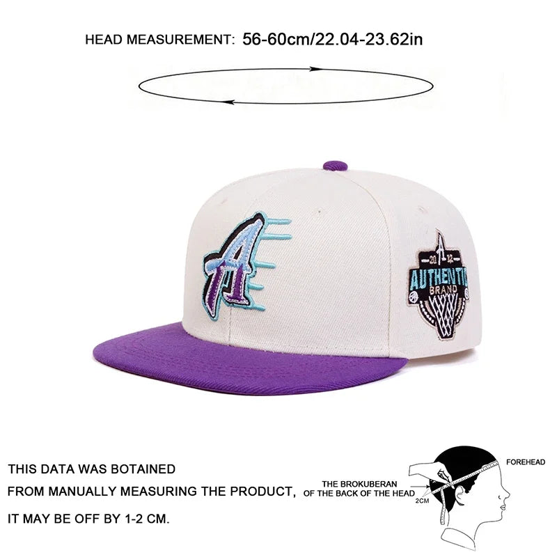 Unisex A Letter Embroidery Hip-hop Hats Spring Autumn Snapback Caps