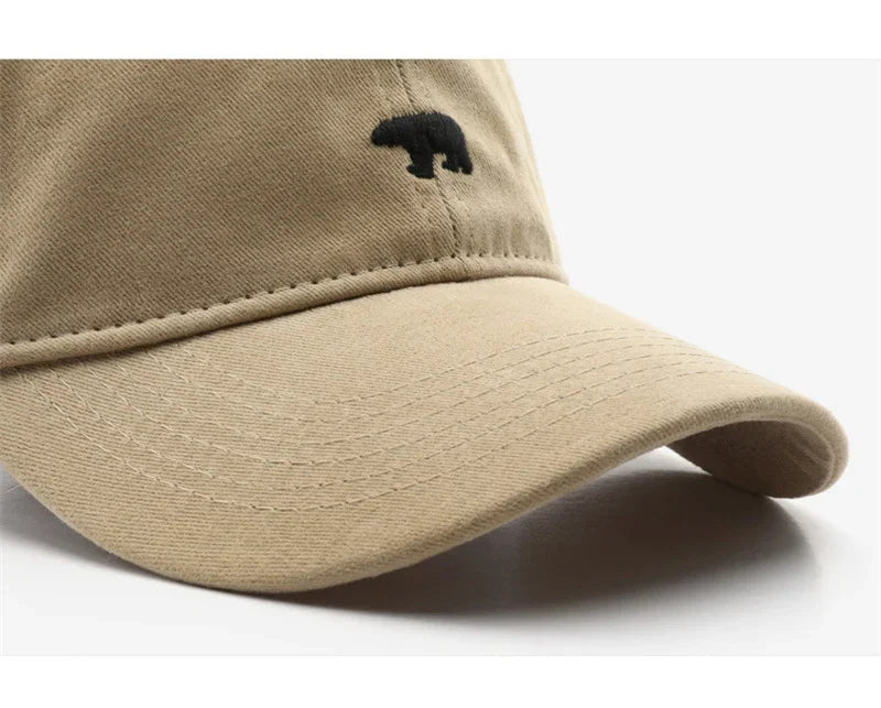 Women's Baseball Caps Polar Bear Embroidered Cotton Hat Adjustable Casual Visor Hats