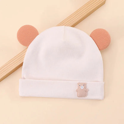 Cartoon Cute Solid Color Baby Beanies Spring Autumn Cotton Soft Head