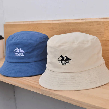 Embroidery Cotton Bucket Hat For Men Summer