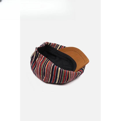 British Striped Painter Hat Retro Red Ombre Newsboy Cap