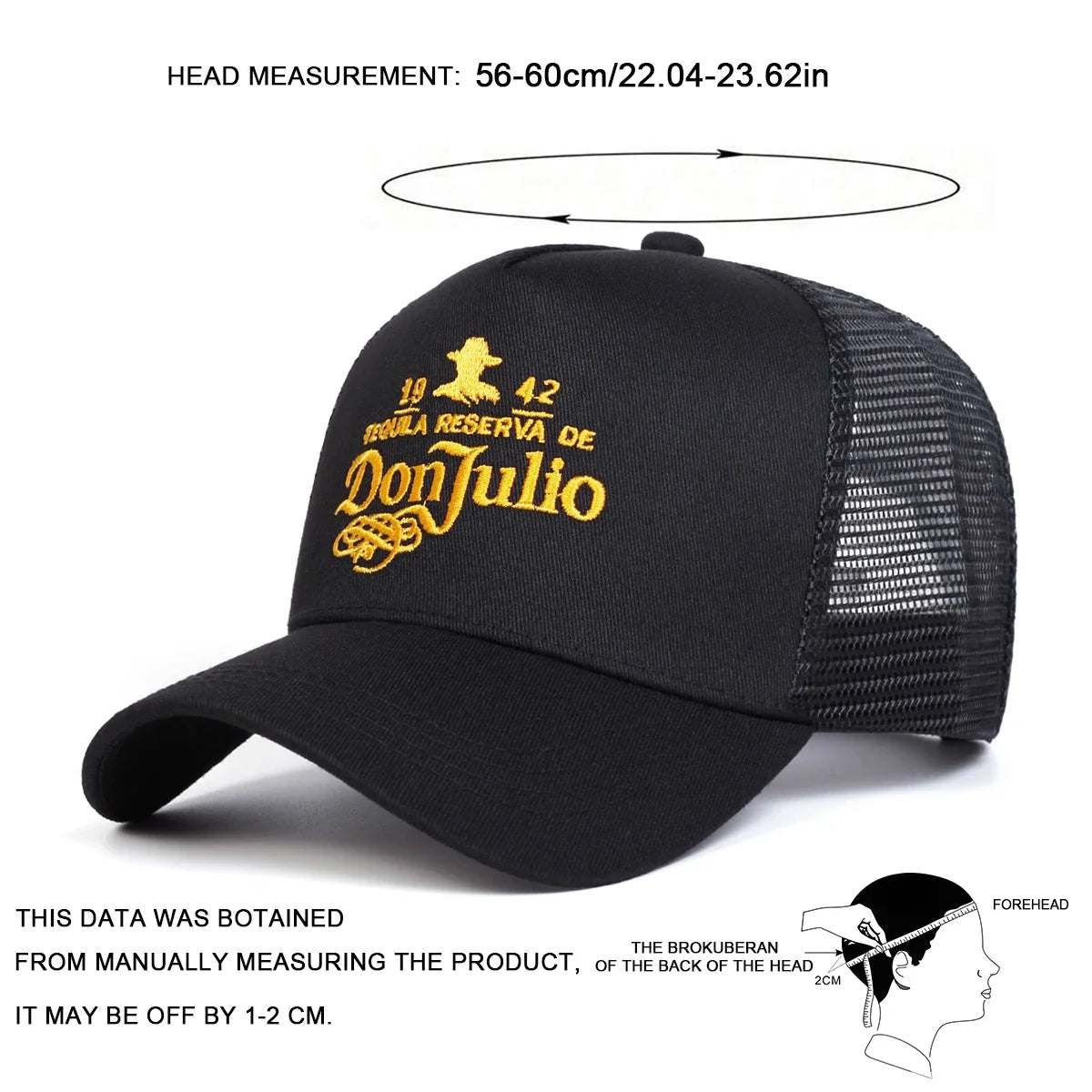 Unisex Don Julio Letter Embroidery Baseball Net Caps Spring and Summer