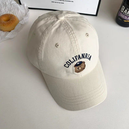 Casual Embroidered Bear Baseball Hat