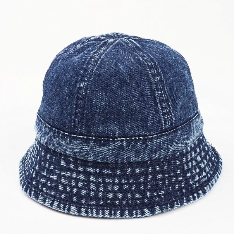Washed Denim Bucket Hat Women Fisherman's Hat Bucket Hat