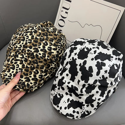 Spring Women's Retro Leopard Print Forward Cap