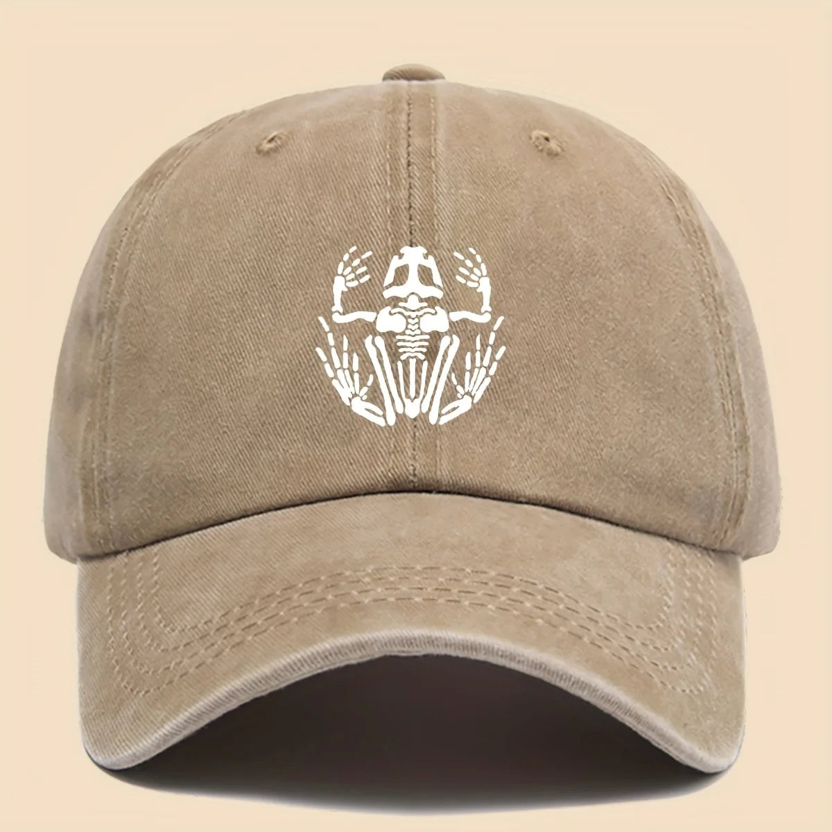 Skeleton Frog Printed Baseball Hat for Men and Women