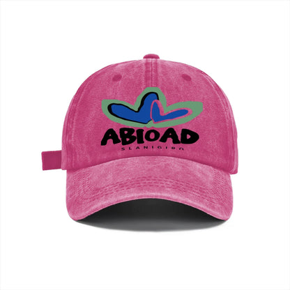 Vintage Washed Baseball Cap Unisex Distressed Abstract Graphic Embroidered Adjustable Hat