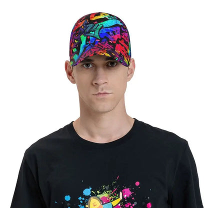 Custom Graffiti Art Print Baseball Cap Unisex Hip Hop Baseball Cap for Men Women