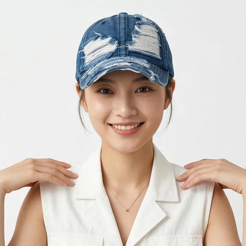 American-Style Retro Denim Baseball Cap