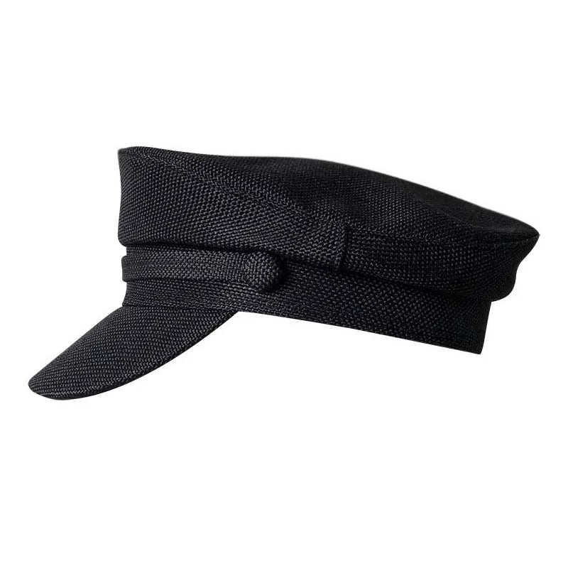 Summer Preppy Style Linen Navy Cap For Men Women Outdoor