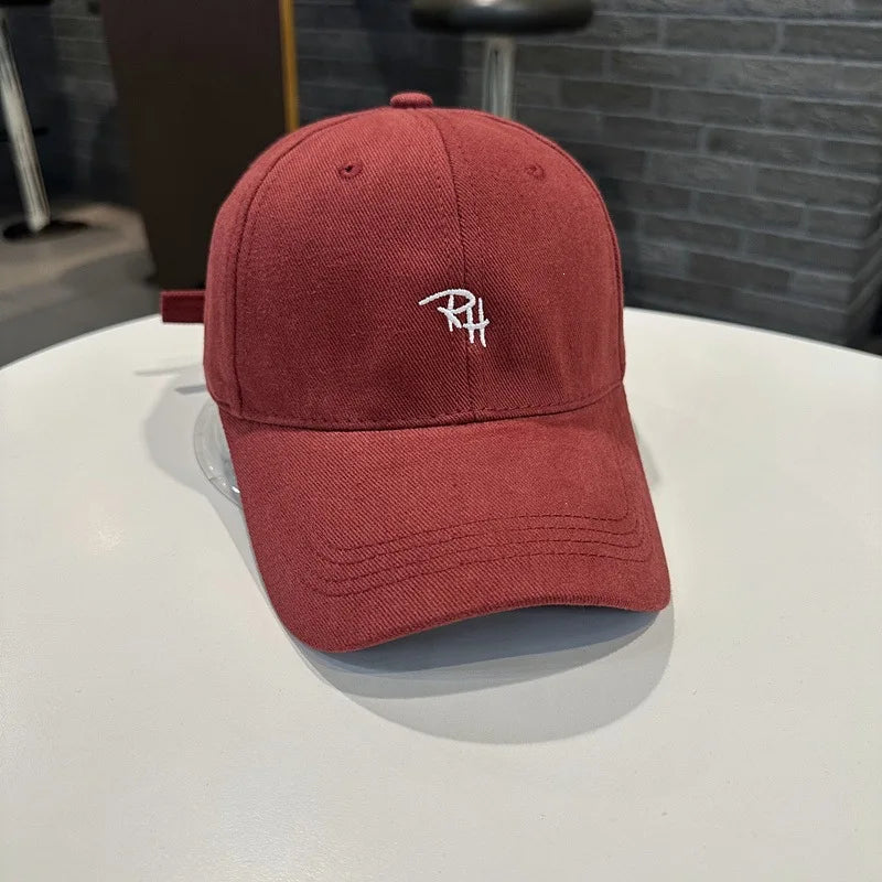 Korean Style RH Letter Embroidery Baseball Cap
