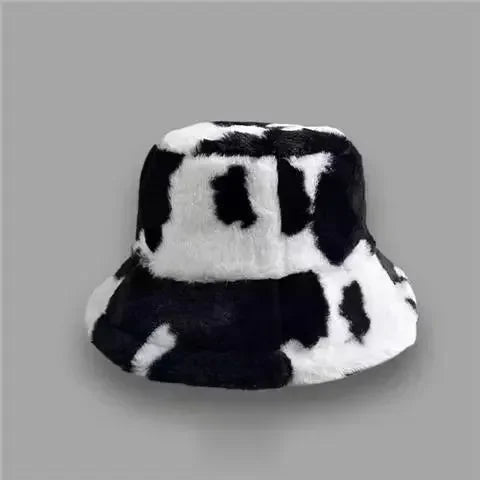 Winter Rabbit Plush Fisherman Hats Women Girl Bucket Hat