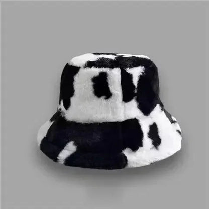 Winter Rabbit Plush Fisherman Hats Women Girl Bucket Hat