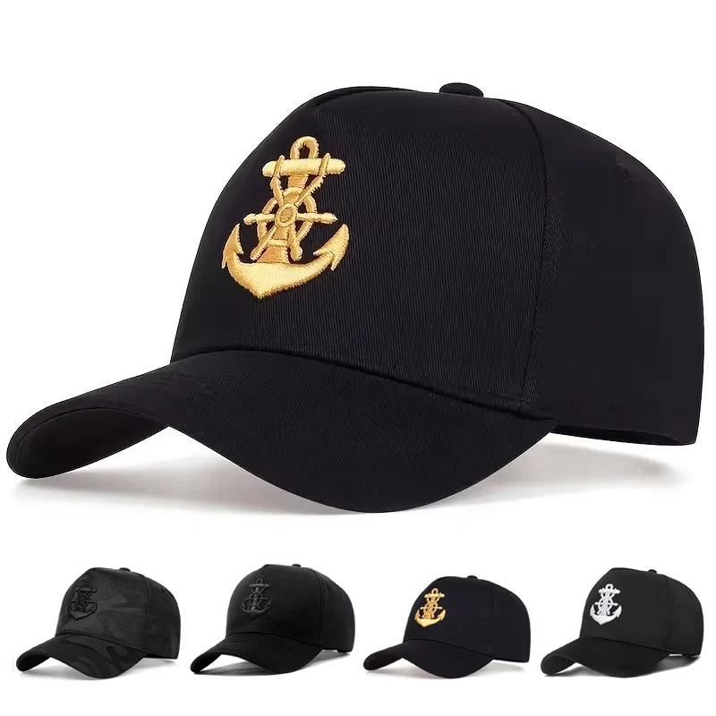 Unisex Ship Anchor Embroidery Baseball Caps Outdoor Adjustable Casual Hats Dad Hat Sunscreen Hat