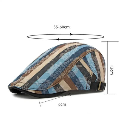 Spring Cotton Print Newsboy Caps Flat Peaked Cap Men And Women