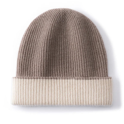 High-Quality Pure Cashmere Unisex Beanie 2 Layer Thick Warm Casual Hat