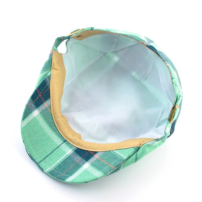 Vintage Plaid Berets Men Autumn Streetwear Peaked Cap