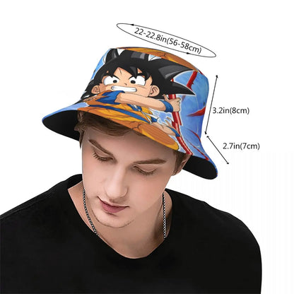 Dragon Ball Bucket Hat for Men Women Beach Goku Anime Sun Hat