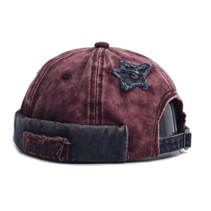 Fashion Retro Docker Cap Washed Color Adjustable Brimless Caps