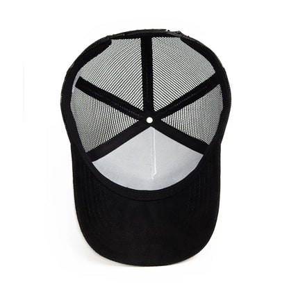 New Summer Suede Trucker Hat Men Mesh Baseball Cap