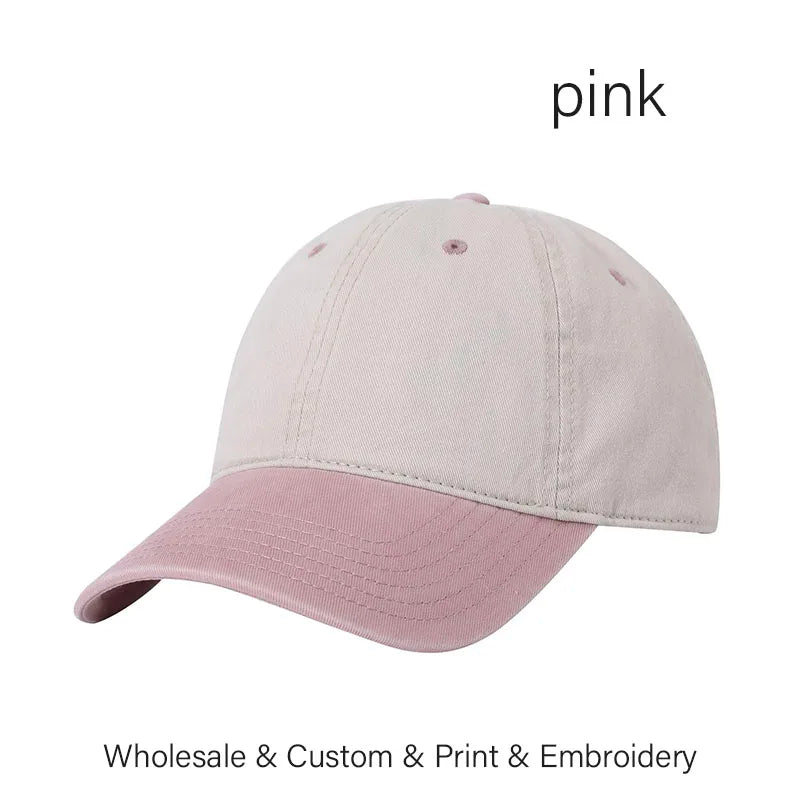 Men And Women DIY Letter Embroidery Hat Washed Sunshade Hat