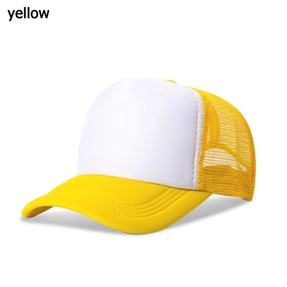1PC Fashion Unisex Plain Baseball Cap Flat Visor Cap  Mesh Curved Men Women