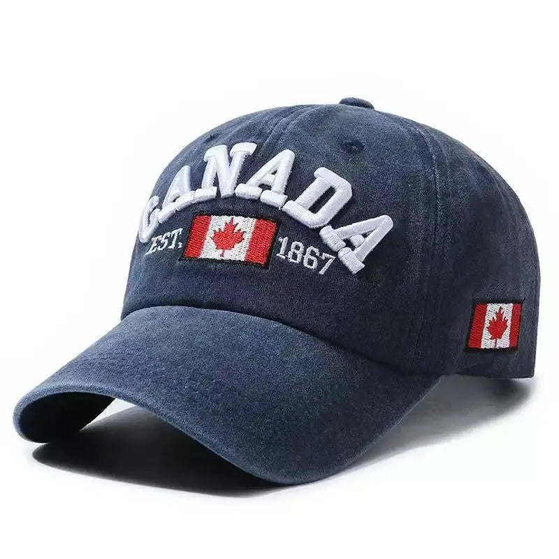 Vintage Washed Denim Snapback Peaked Cap Baseball Cap
