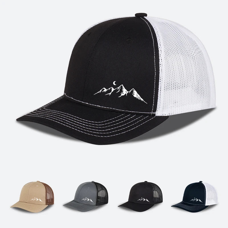 Moon Mountain Print Baseball Cap